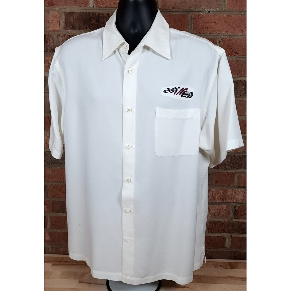 Joe Gibbs Racing Toyota Team Issued White‎ Short Sleeve Shirt Mens 2XL